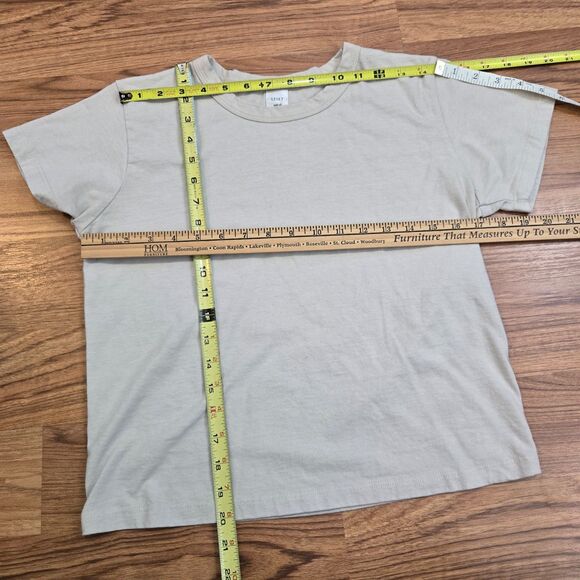 Leset Classic Margo Short Sleeve Tee Shirt Cream Womens sz XS quiet luxury boxy - Picture 4 of 5